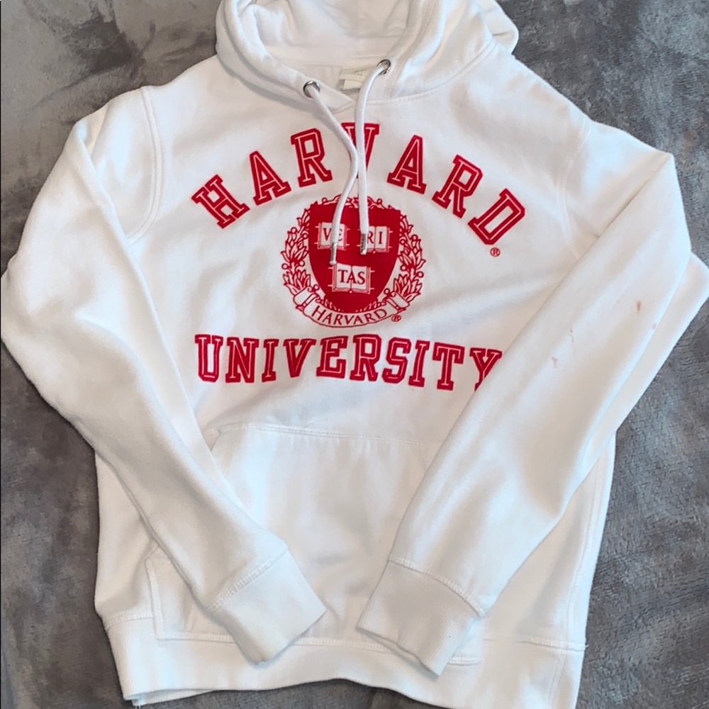 S white hoodie from h&m harvard university